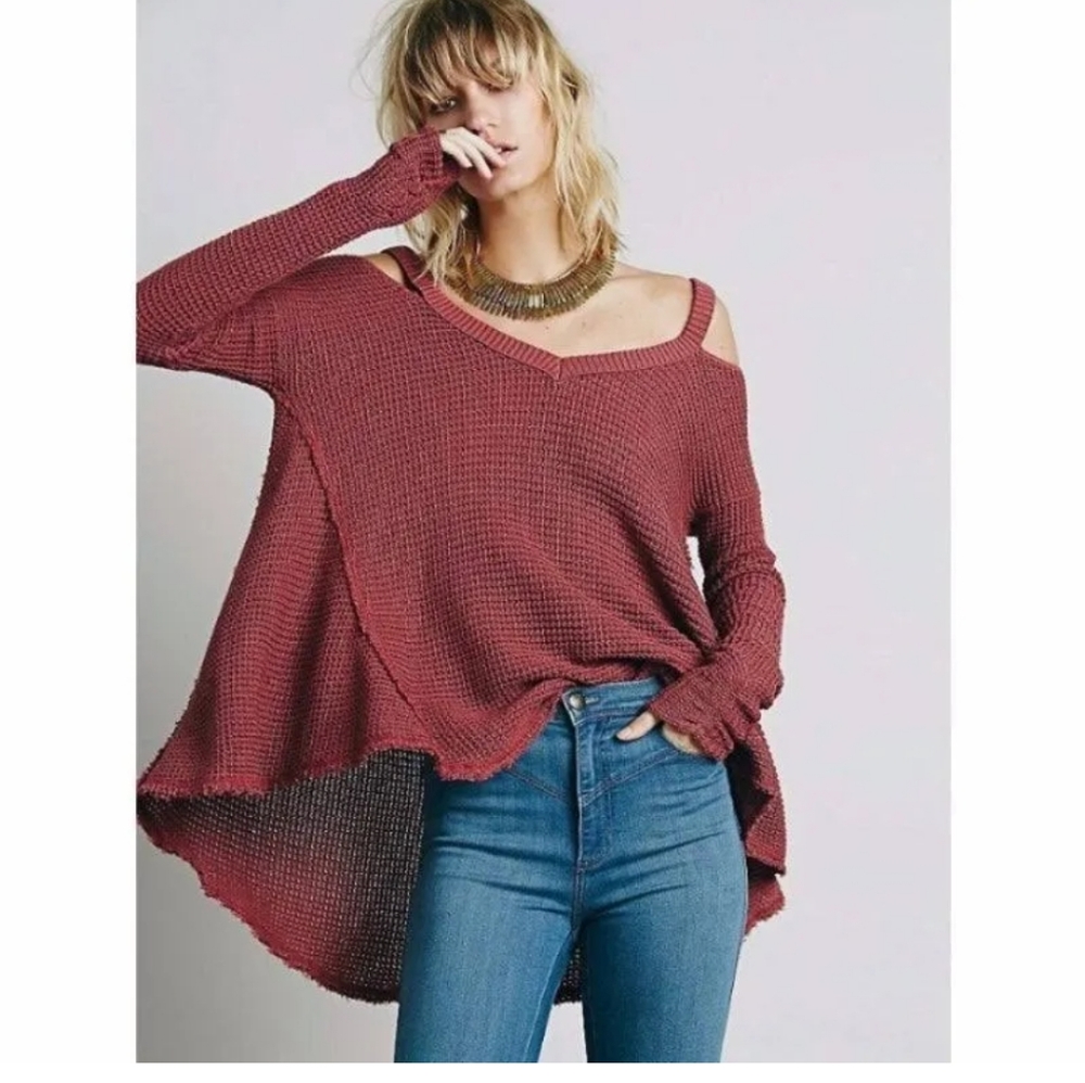 Free People Moonshine Cold Shoulder Sweater